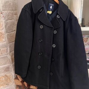 Black Double-Breasted Peacoat